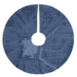 Blue Geek Motherboard Circuit Patroon Kerstboom Rok