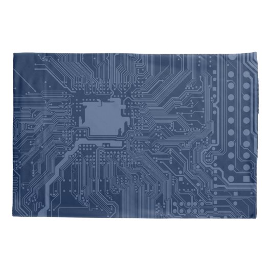 Blue Geek Motherboard Circuit Patroon Kussensloop (Achterkant)