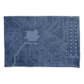 Blue Geek Motherboard Circuit Patroon Kussensloop (Voorkant)