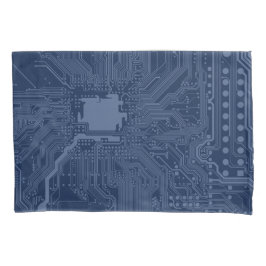 Blue Geek Motherboard Circuit Patroon Kussensloop