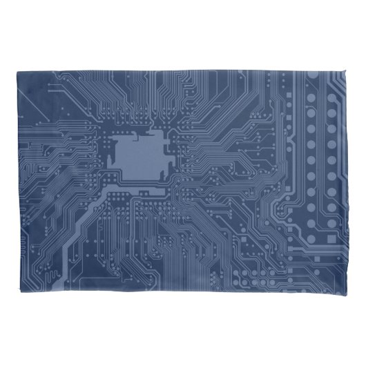 Blue Geek Motherboard Circuit Patroon Kussensloop (Voorkant)