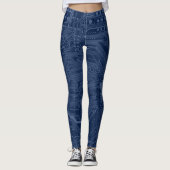 Blue Geek Motherboard Circuit Patroon Leggings (Voorkant)