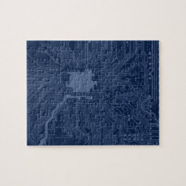 Blue Geek Motherboard Circuit Patroon Legpuzzel