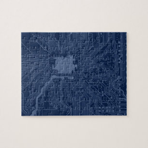 Blue Geek Motherboard Circuit Patroon Legpuzzel