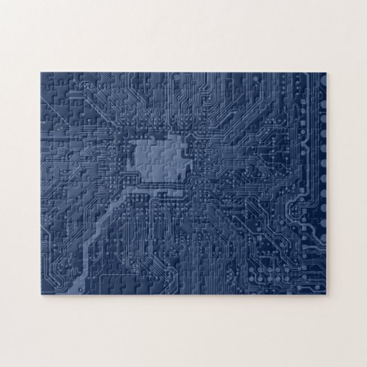 Blue Geek Motherboard Circuit Patroon Legpuzzel (Horizontaal)