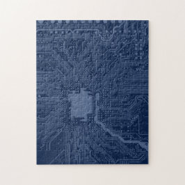 Blue Geek Motherboard Circuit Patroon Legpuzzel