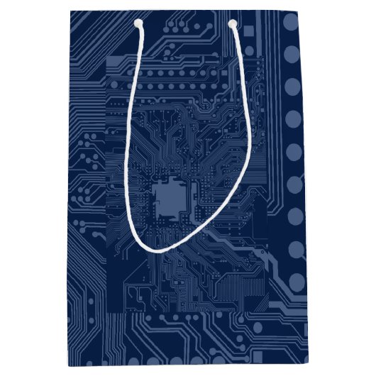 Blue Geek Motherboard Circuit Patroon Medium Cadeauzakje (Voorkant)