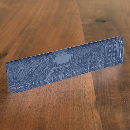 Blue Geek Motherboard Circuit Patroon Naambordje (Zijkant)