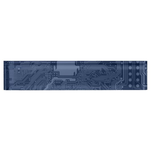 Blue Geek Motherboard Circuit Patroon Naambordje (Voorkant)