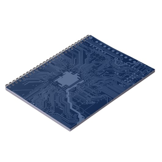 Blue Geek Motherboard Circuit Patroon Notitieboek (Linkerzijde)