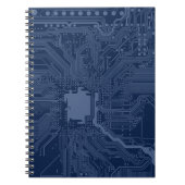 Blue Geek Motherboard Circuit Patroon Notitieboek (Voorkant)