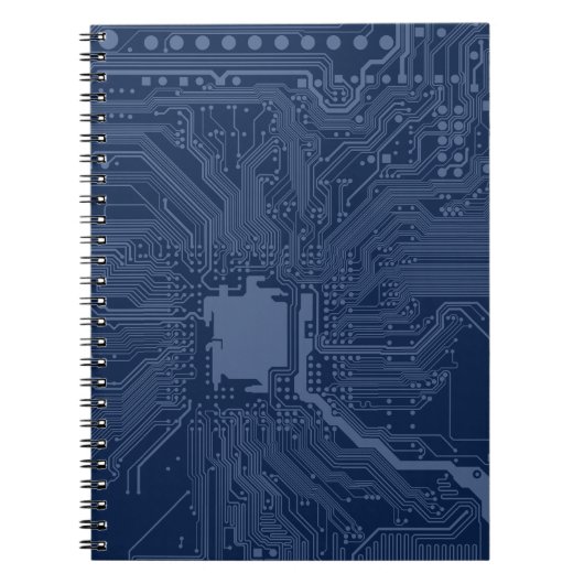 Blue Geek Motherboard Circuit Patroon Notitieboek (Voorkant)