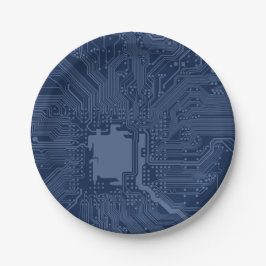 Blue Geek Motherboard Circuit Patroon Papieren Bordje