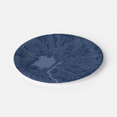 Blue Geek Motherboard Circuit Patroon Papieren Bordje (Gekanteld)