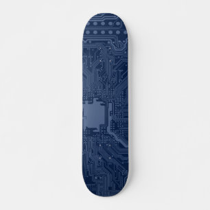 Blue Geek Motherboard Circuit Patroon Persoonlijk Skateboard