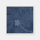 Blue Geek Motherboard Circuit Patroon Servetten (Voorkant)