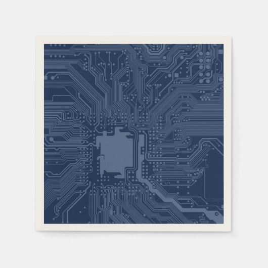 Blue Geek Motherboard Circuit Patroon Servetten (Voorkant)