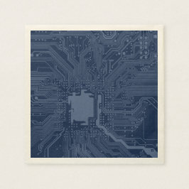 Blue Geek Motherboard Circuit Patroon Servetten