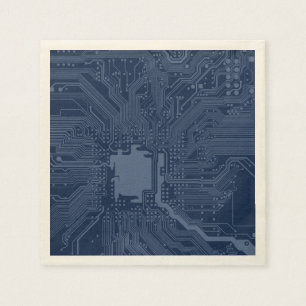 Blue Geek Motherboard Circuit Patroon Servetten