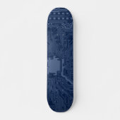 Blue Geek Motherboard Circuit Patroon Skateboard (Voorkant)