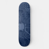 Blue Geek Motherboard Circuit Patroon Skateboard (Voorkant)