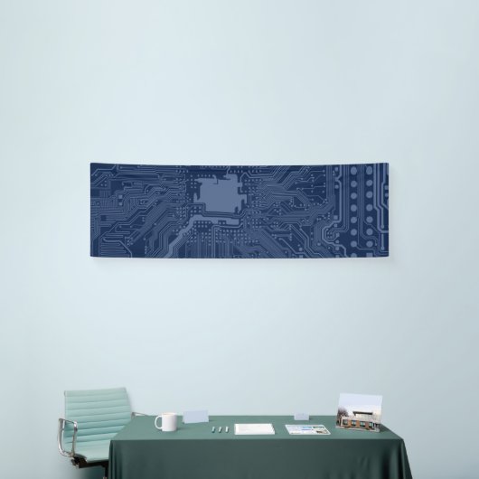 Blue Geek Motherboard Circuit Patroon Spandoek (Beurs)