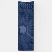 Blue Geek Motherboard Circuit Patroon Spandoek (Verticaal)