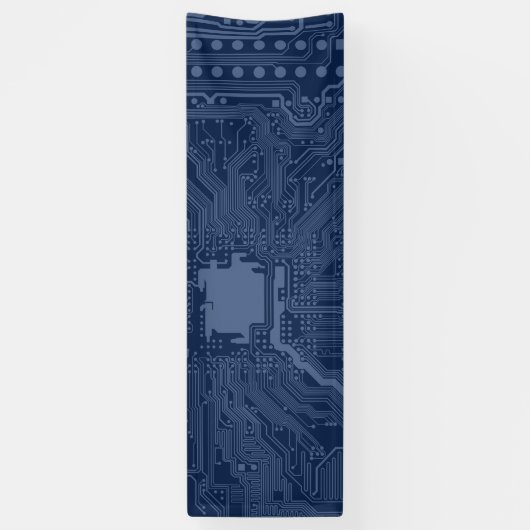 Blue Geek Motherboard Circuit Patroon Spandoek (Verticaal)