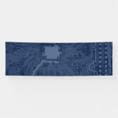 Blue Geek Motherboard Circuit Patroon Spandoek (Horizontaal)