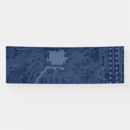 Blue Geek Motherboard Circuit Patroon Spandoek