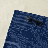 Blue Geek Motherboard Circuit Patroon Strandlaken (In situ)