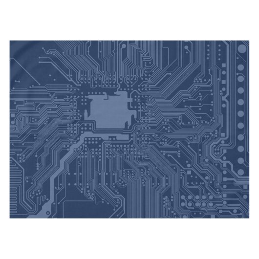 Blue Geek Motherboard Circuit Patroon Tafelkleed (Voorkant (Horizontaal))