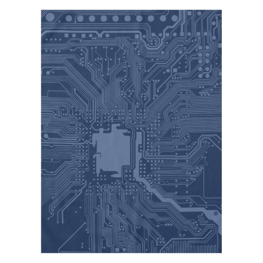 Blue Geek Motherboard Circuit Patroon Tafelkleed (Voorkant)
