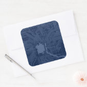 Blue Geek Motherboard Circuit Patroon Vierkante Sticker (Envelop)