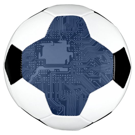 Blue Geek Motherboard Circuit Patroon Voetbal (Gedraaid)