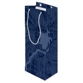 Blue Geek Motherboard Circuit Patroon Wijn Cadeautas (Achterkant Gekanteld)