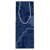 Blue Geek Motherboard Circuit Patroon Wijn Cadeautas (Achterkant)