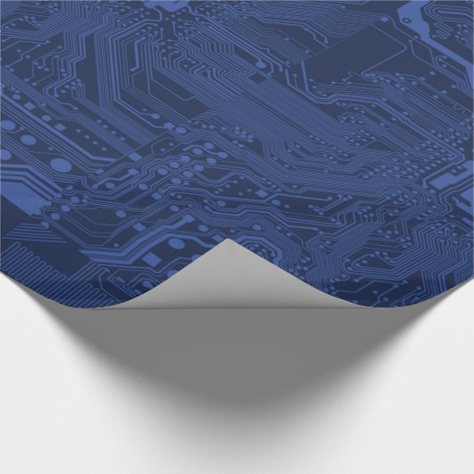 Blue Geek Motherboard Patroon Cadeaupapier (Hoek)