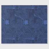 Blue Geek Motherboard Patroon Cadeaupapier (Vlak)