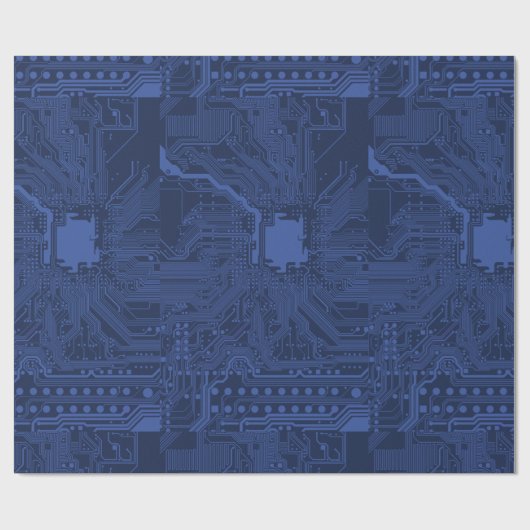 Blue Geek Motherboard Patroon Cadeaupapier (Vlak)