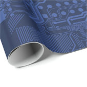 Blue Geek Motherboard Patroon Cadeaupapier (Rol Hoek)