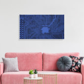 Blue Geek Motherboard Patroon Canvas Afdruk (Insitu (Woonkamer))