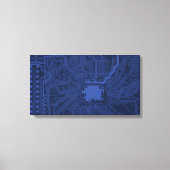 Blue Geek Motherboard Patroon Canvas Afdruk (Voorkant)