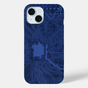 Blue Geek Motherboard Patroon iPhone 15 Case