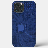 Blue Geek Motherboard Patroon Case-Mate iPhone Case (Achterkant)