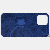 Blue Geek Motherboard Patroon Case-Mate iPhone Case (Achterkant (horizontaal))
