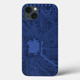 Blue Geek Motherboard Patroon iPhone 13 Hoesje