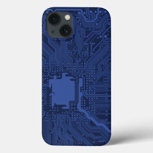 Blue Geek Motherboard Patroon Case-Mate iPhone Case (Achterkant)