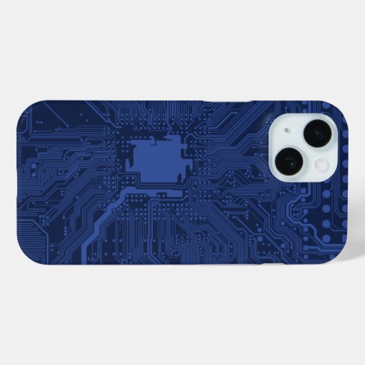 Blue Geek Motherboard Patroon Case-Mate iPhone Case (Achterkant (horizontaal))