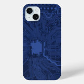 Blue Geek Motherboard Patroon Case-Mate iPhone Case (Achterkant)